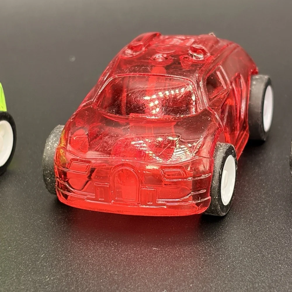 Lot Of 5 Toy Race Cars Transparent Friction-powered Cars 2